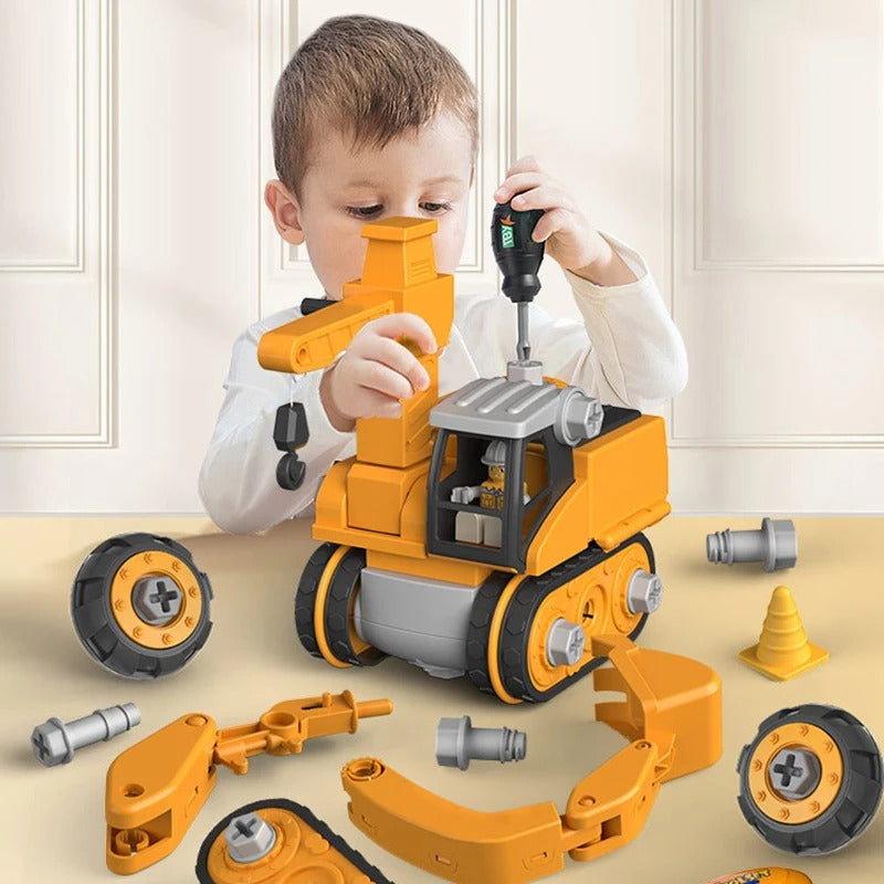 Construction Vehicle Building Set with Screwdriver Tools for Kids – STEM Learning Toy for Boys & Girls Ages 3+ | Thomler