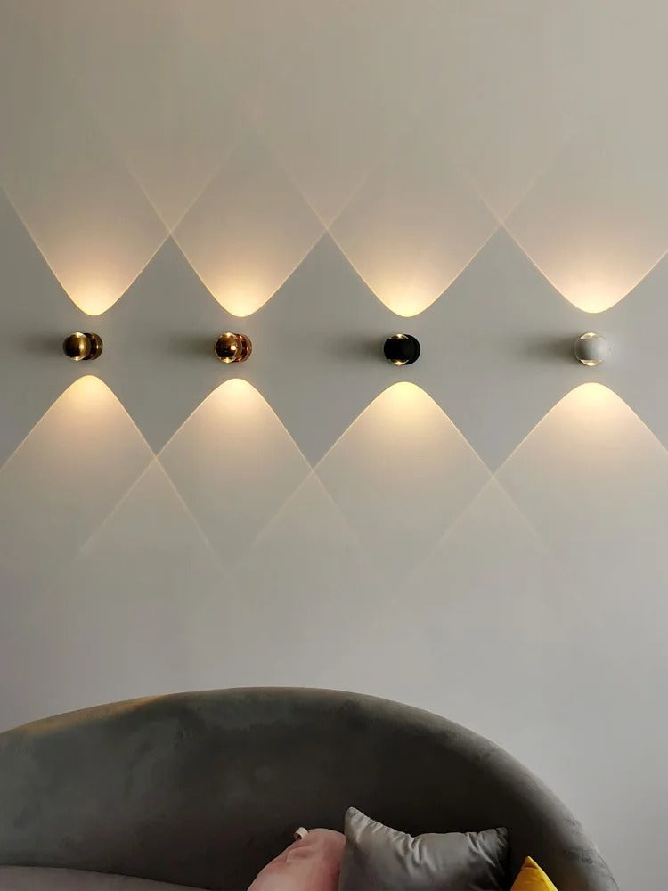 Contemporary Copper LED Wall Sconce Up Down Light for Entryway Hallway Bedroom Bathroom Gold Black Chrome | Thomler
