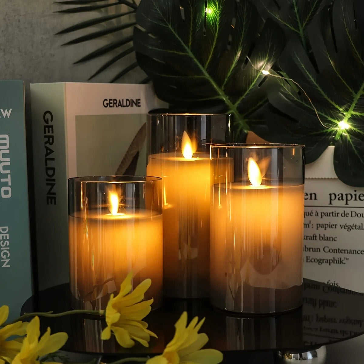 Flameless LED Pillar Candles with Remote Control & Timer – 3-Piece Set, Realistic Flickering Flame Effect for Living Room, Bedroom, Dining | Thomler