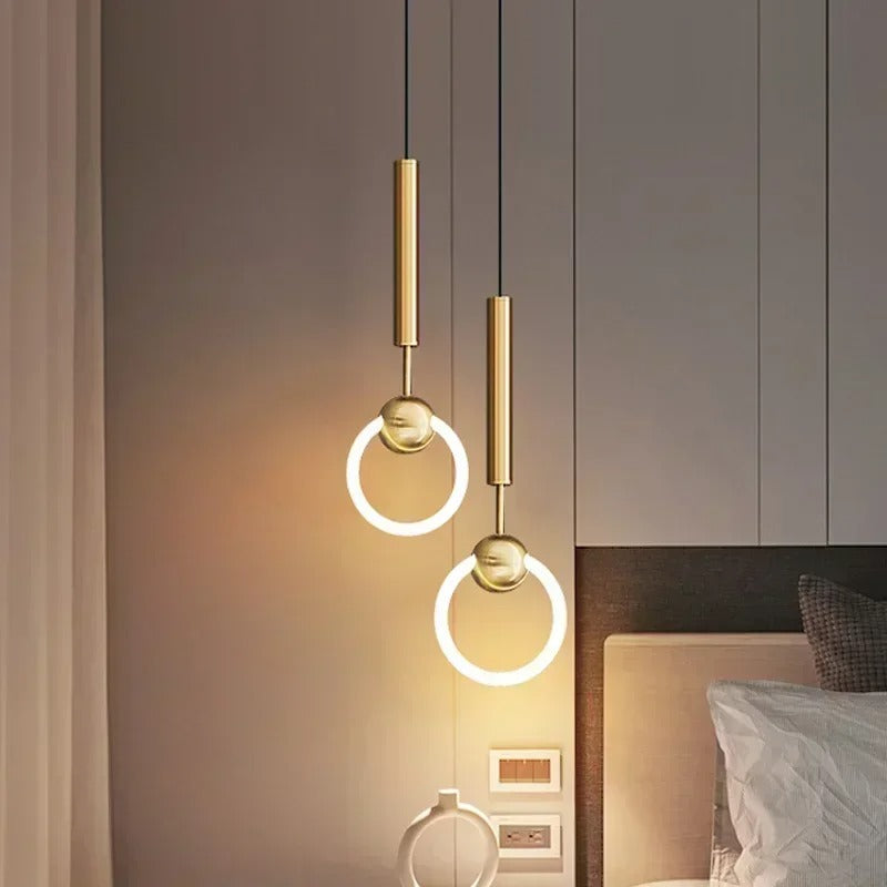 Modern Circular LED Ceiling Pendant – Sleek Aluminum Downlight for Dining Room, Bedroom & Entryway – Adjustable Drop Height – Warm/Cool | Thomler