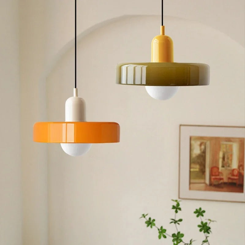 Two-Tone Glass Drop Ceiling Light Fixture for Kitchen Island Dining Room Modern Hanging Lamp | Thomler