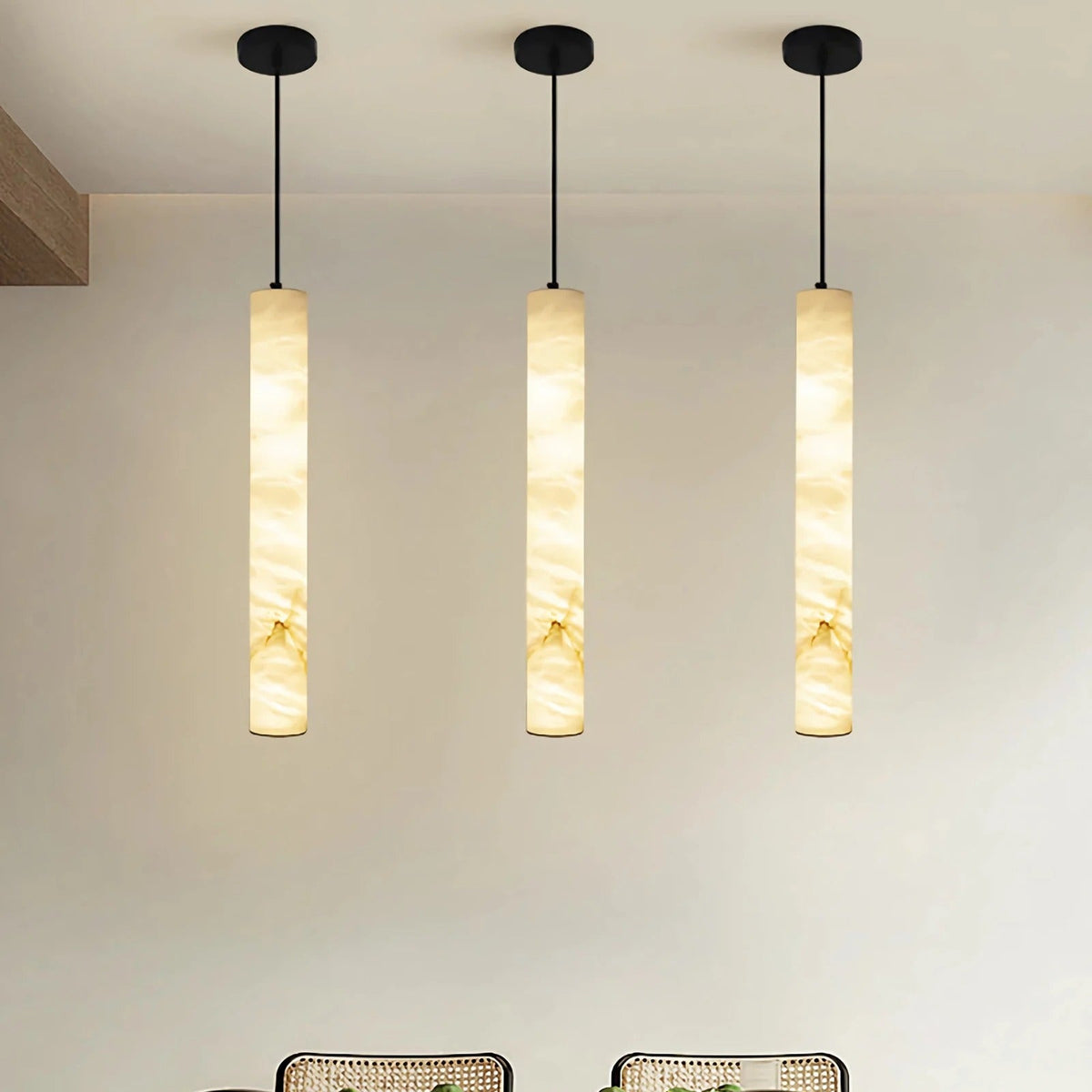 Natural Stone Column LED Hanging Lamp for Kitchen Island & Dining Room | Thomler