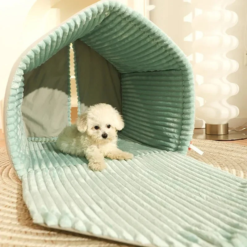 Canopy Den for Dogs & Cats with Privacy Drapes – Cozy, Foldable Pet Hideaway Tent | Thomler