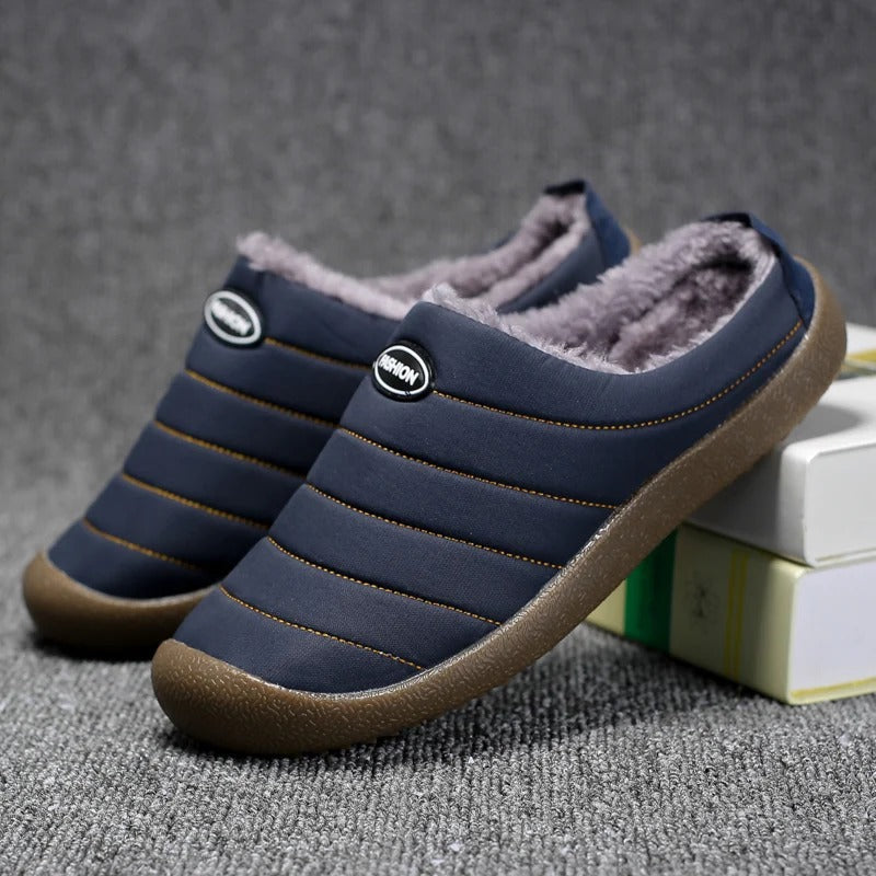 Men's Fleece-Lined Slippers with Non-Slip Sole for Indoor & Outdoor Winter Comfort | Thomler