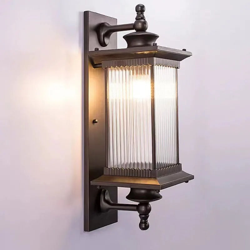 Outdoor Wall Lantern with Frosted Glass Shade – Weather-Resistant Metal Porch Light for Entryway & Patio | Thomler