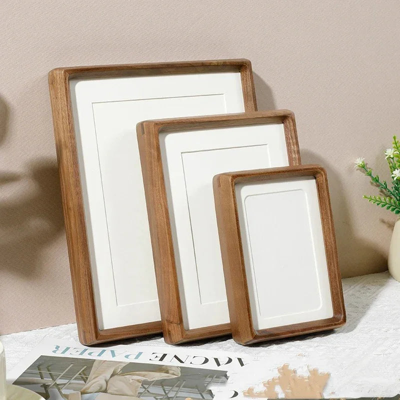 Photo Frame Solid Wood A4 21.0 cm x 29.7 cm Display Living Room Office Picture Frame Rounded Corner Desktop Shelf Decor | Thomler