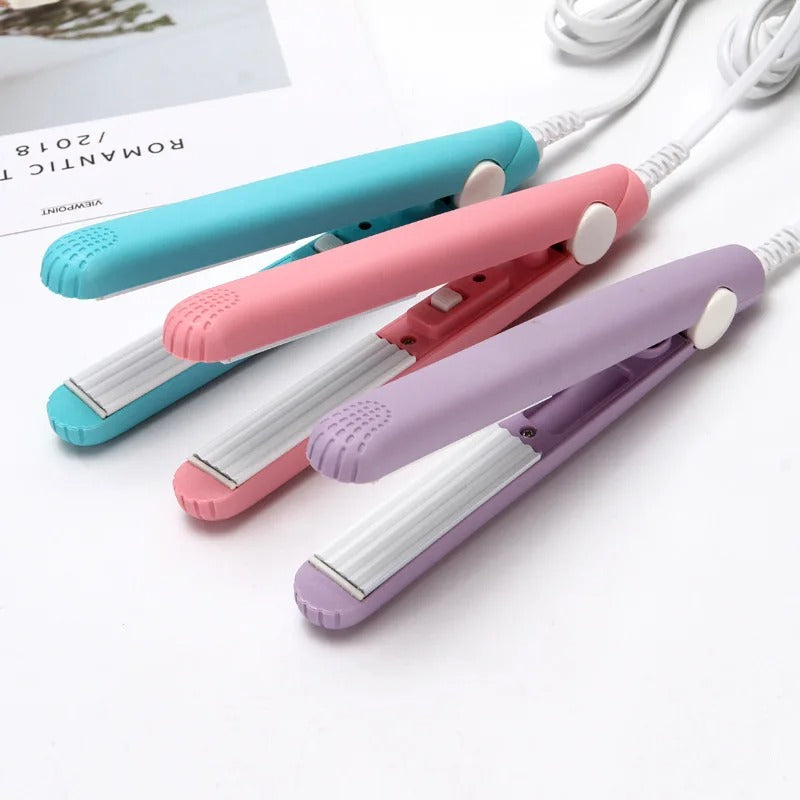 Compact Ceramic Hair Straightener & Curler 2-in-1 | 30-Second Heat-Up | Travel-Size Styling Iron with Tourmaline Plates for Smooth Curls | Thomler