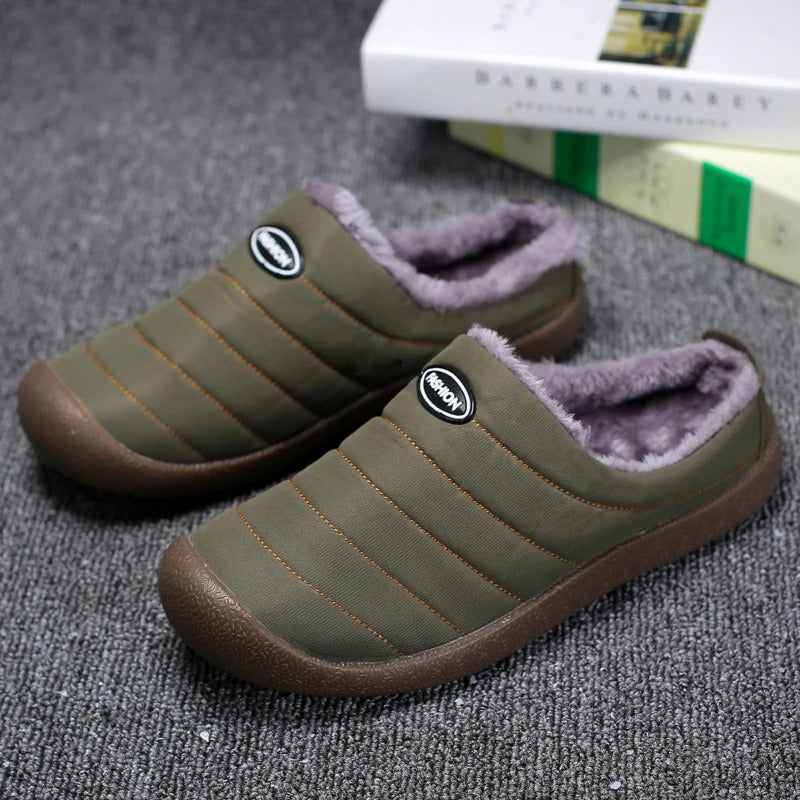 Men's Fleece-Lined Slippers with Non-Slip Sole for Indoor & Outdoor Winter Comfort | Thomler