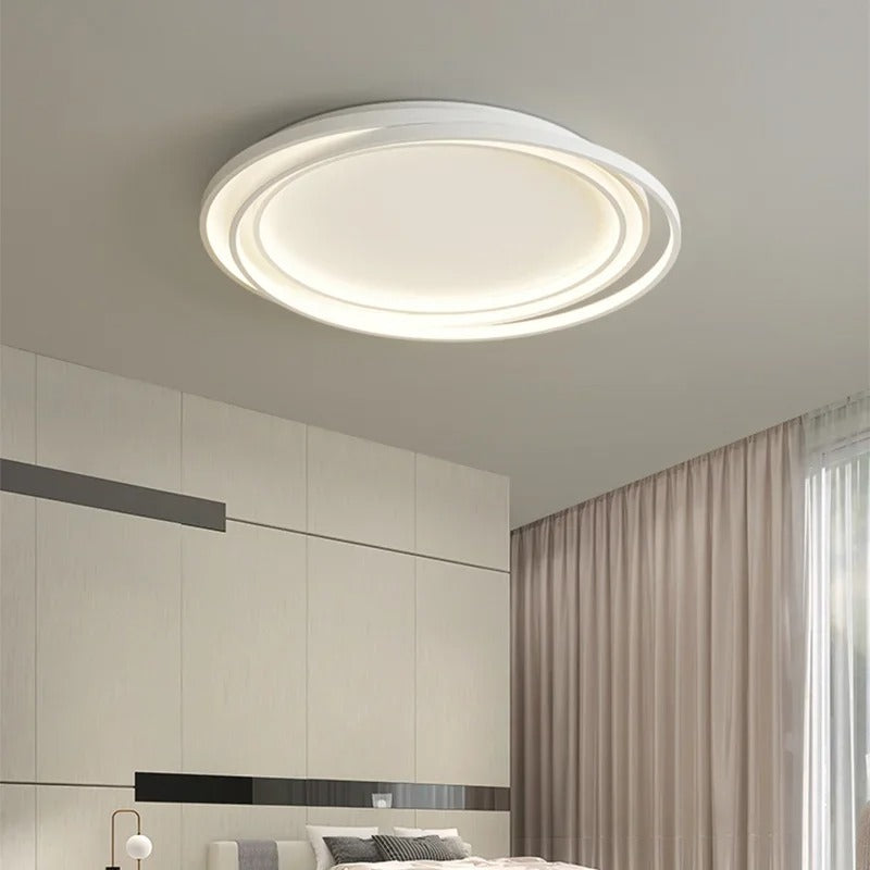 Modern LED Ring Flush Mount Ceiling Fixture – Adjustable Brightness Metal & Acrylic Light for Living Room, Bedroom, Kitchen | Thomler