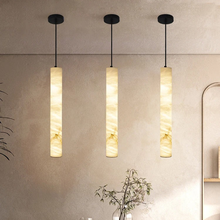 Natural Stone Column LED Hanging Lamp for Kitchen Island & Dining Room | Thomler