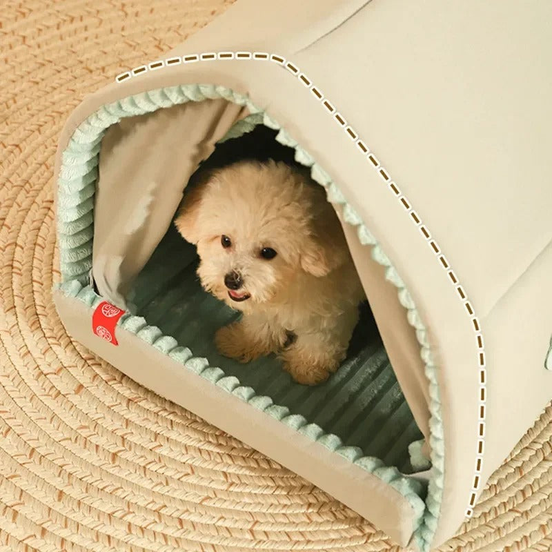 Canopy Den for Dogs & Cats with Privacy Drapes – Cozy, Foldable Pet Hideaway Tent | Thomler