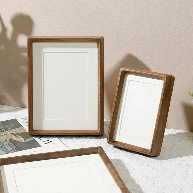 Photo Frame Solid Wood A4 21.0 cm x 29.7 cm Display Living Room Office Picture Frame Rounded Corner Desktop Shelf Decor | Thomler