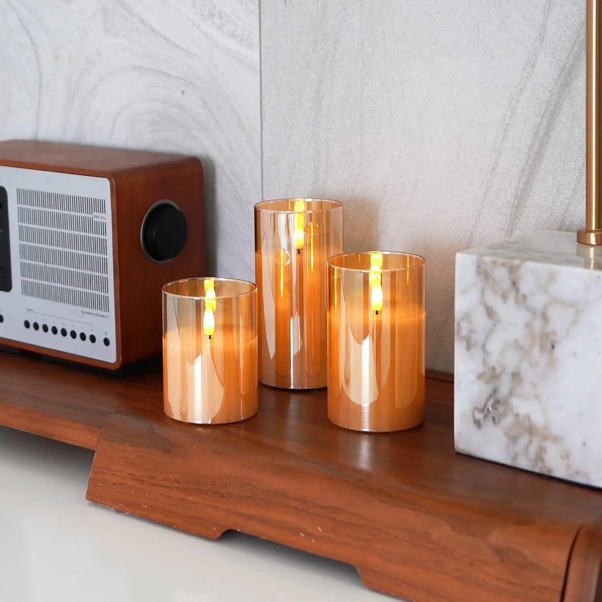 Flameless LED Pillar Candles with Remote Control & Timer – 3-Piece Set, Realistic Flickering Flame Effect for Living Room, Bedroom, Dining | Thomler