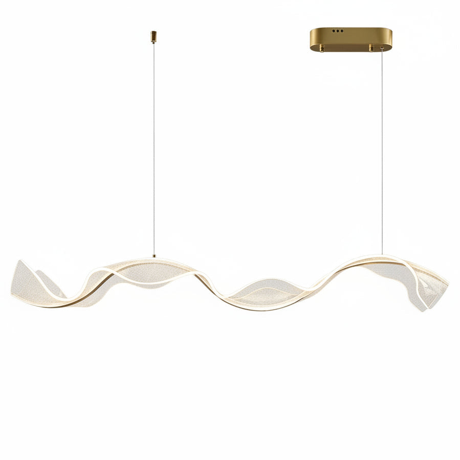 Contemporary Flowing Acrylic LED Ceiling Fixture with Satin Brass Finish | Thomler