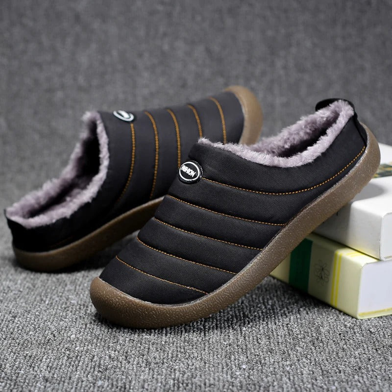 Men's Fleece-Lined Slippers with Non-Slip Sole for Indoor & Outdoor Winter Comfort | Thomler