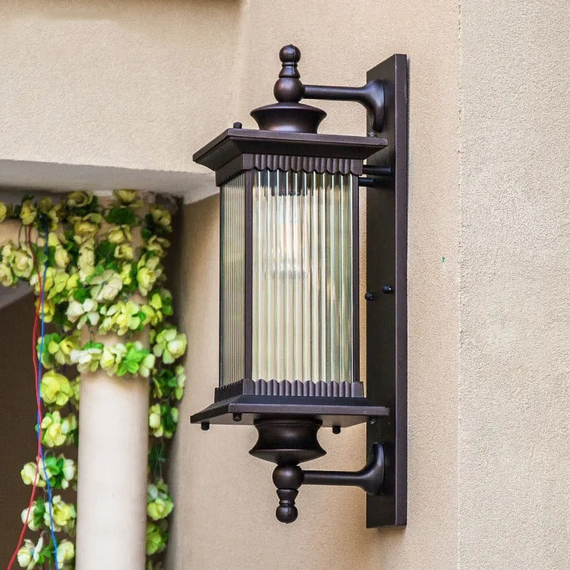 Outdoor Wall Lantern with Frosted Glass Shade – Weather-Resistant Metal Porch Light for Entryway & Patio | Thomler