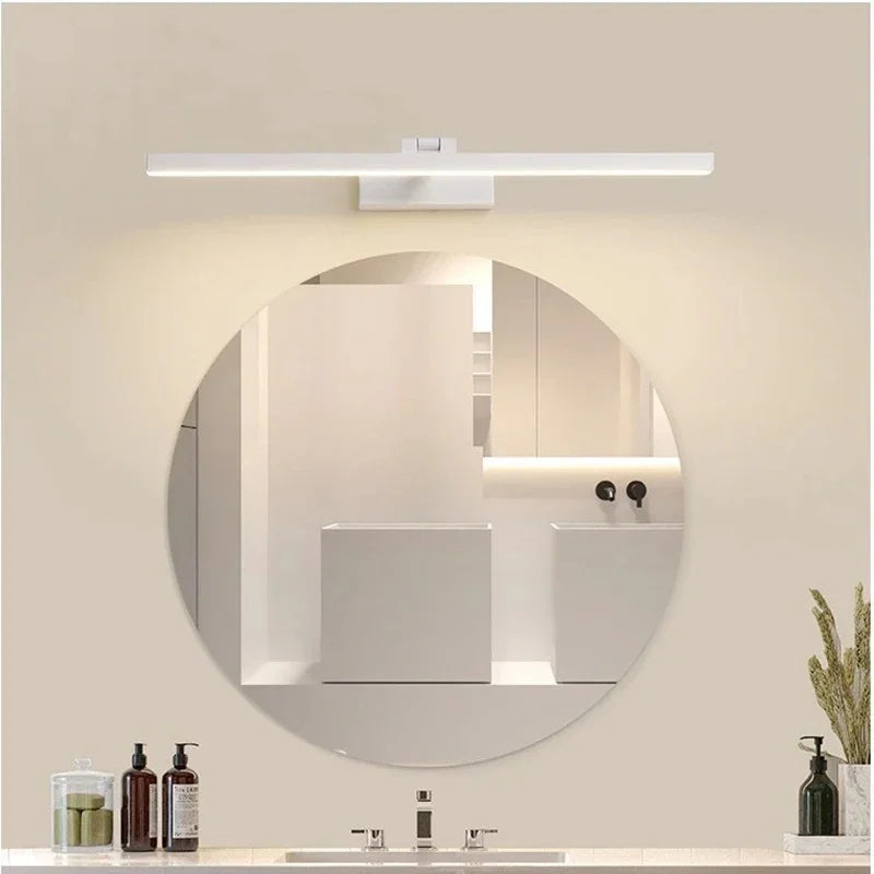 Mirror Light Aluminium 110.0 cm (43.3") Black Bathroom LED Vanity Wall Lamp Waterproof Makeup Lighting | Thomler