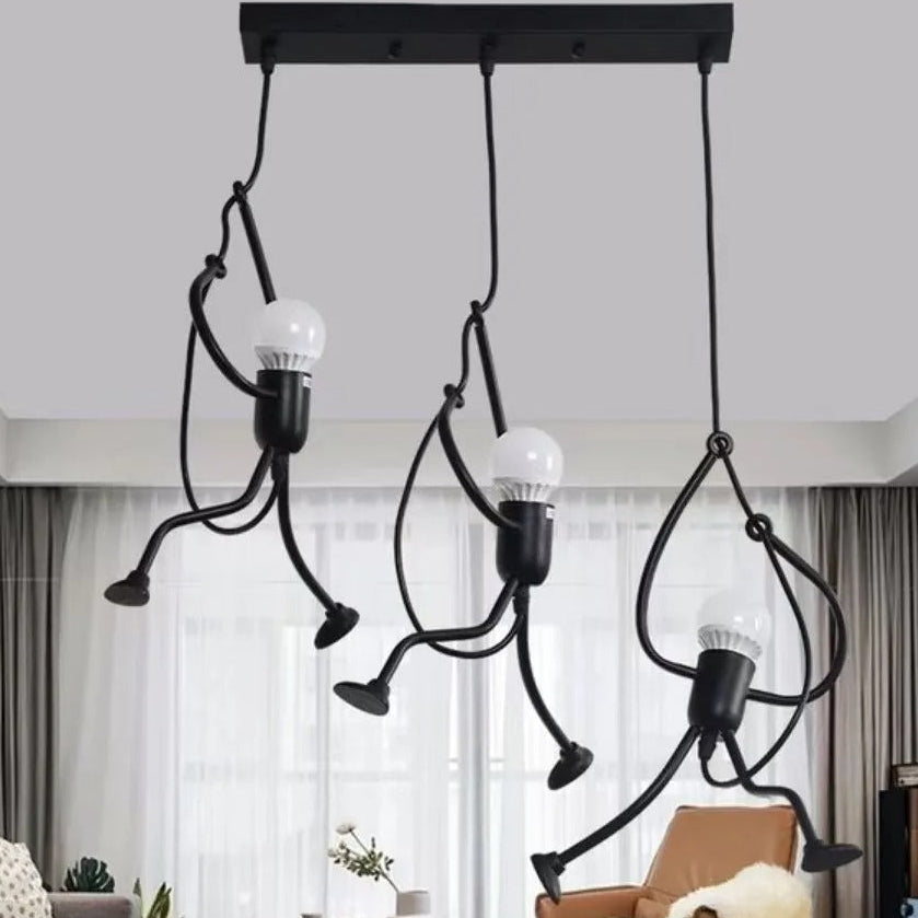 Abstract Figure Hanging Light – Metal Sculpture Ceiling Fixture for Modern Rooms & Kids Spaces | Thomler