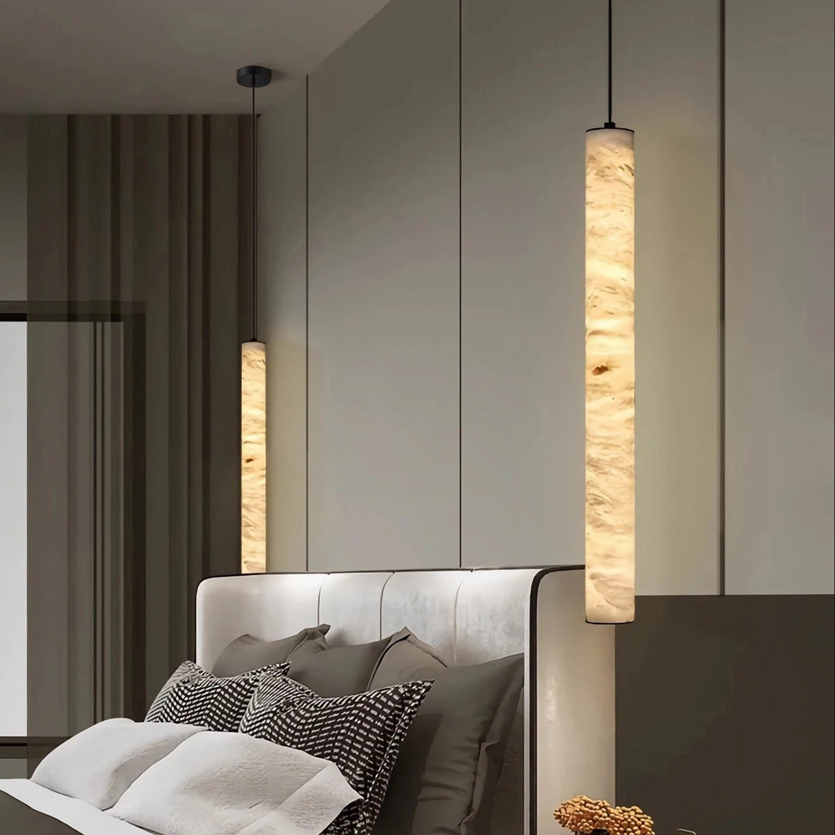 Natural Stone Column LED Hanging Lamp for Kitchen Island & Dining Room | Thomler