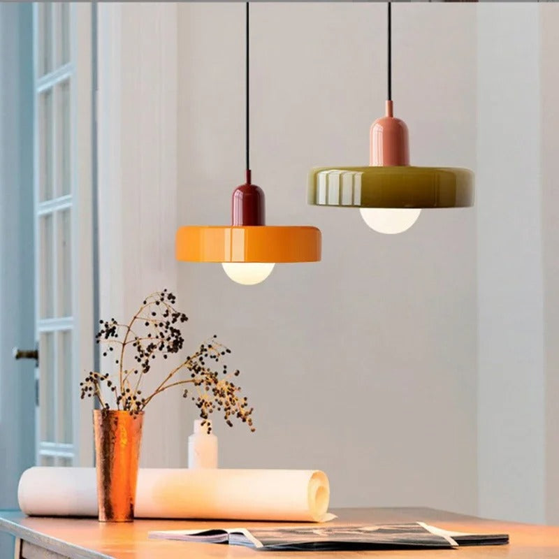 Two-Tone Glass Drop Ceiling Light Fixture for Kitchen Island Dining Room Modern Hanging Lamp | Thomler