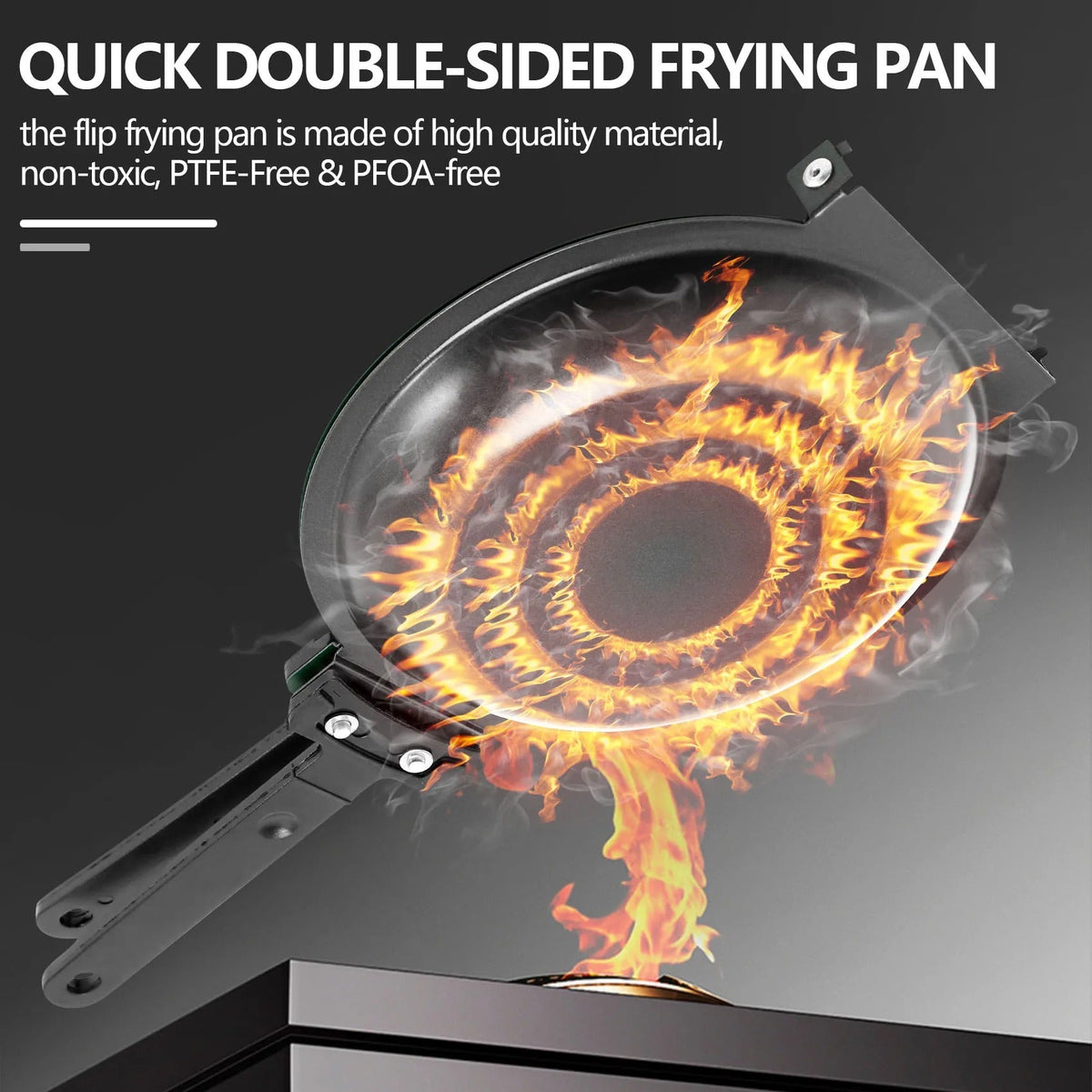 Dual-Sided Flip Pancake Pan with Non-Stick Coating – Stainless Steel Griddle for Perfect Flapjacks, Eggs & More – Easy Turn Breakfast | Thomler