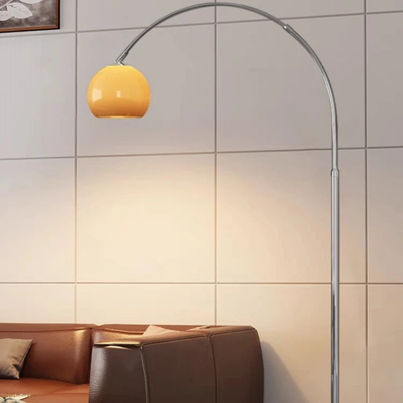 Upward Arc Standing Light with Glass Dome – Modern Tall Lamp for Living Rooms & Bedrooms | Thomler