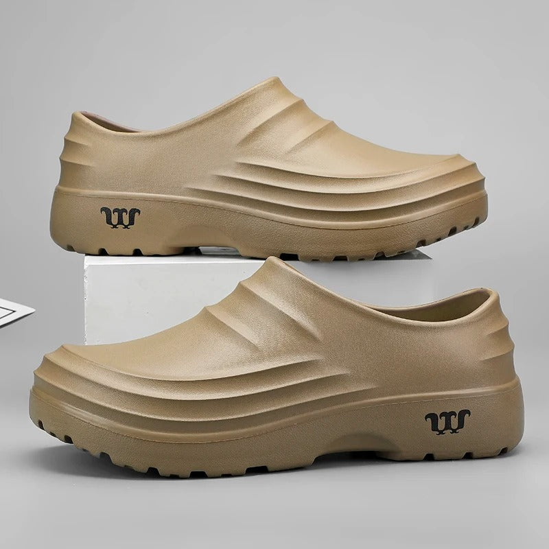 Men's Non-Slip Work Shoes Oil-Resistant Slip-On Kitchen Footwear Lightweight Chef Sneakers Restaurant Safety Shoes | Thomler