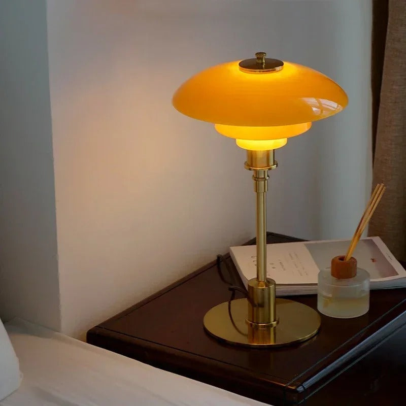 Table Lamp Frosted Glass 45.0 cm Gold Bedroom Bedside Scandinavian Reading Light Modern Nordic Desk Lamp | Thomler