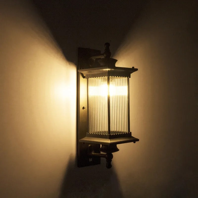 Outdoor Wall Lantern with Frosted Glass Shade – Weather-Resistant Metal Porch Light for Entryway & Patio | Thomler