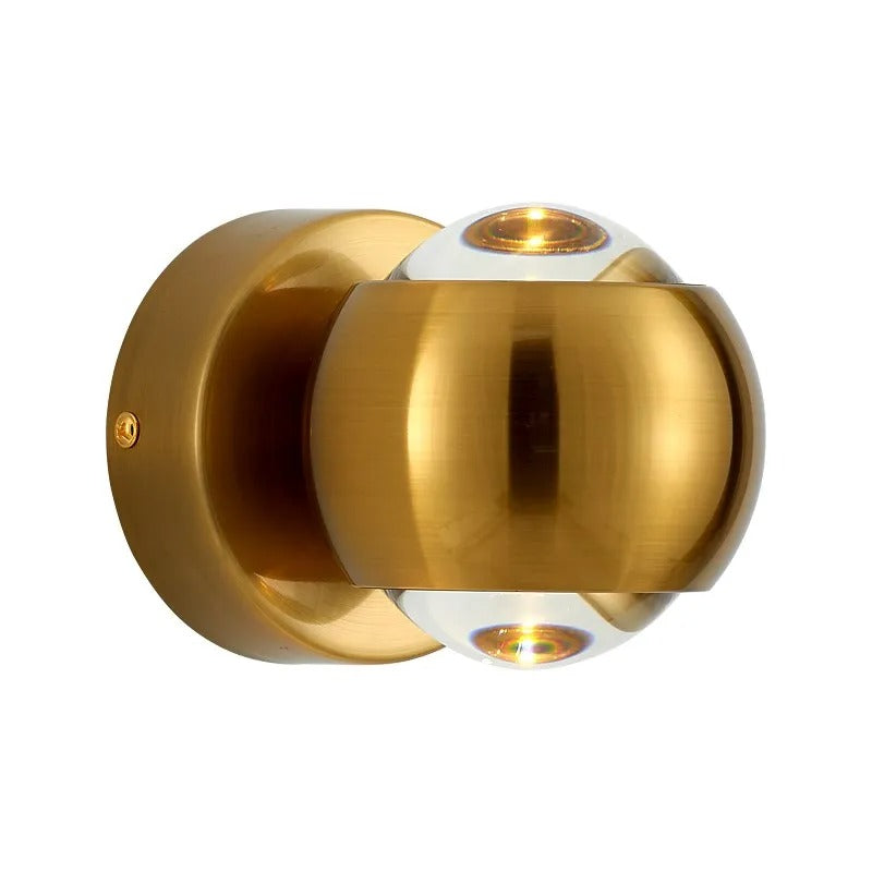 Contemporary Copper LED Wall Sconce Up Down Light for Entryway Hallway Bedroom Bathroom Gold Black Chrome | Thomler