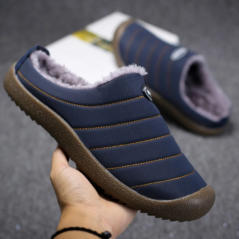 Men's Fleece-Lined Slippers with Non-Slip Sole for Indoor & Outdoor Winter Comfort | Thomler