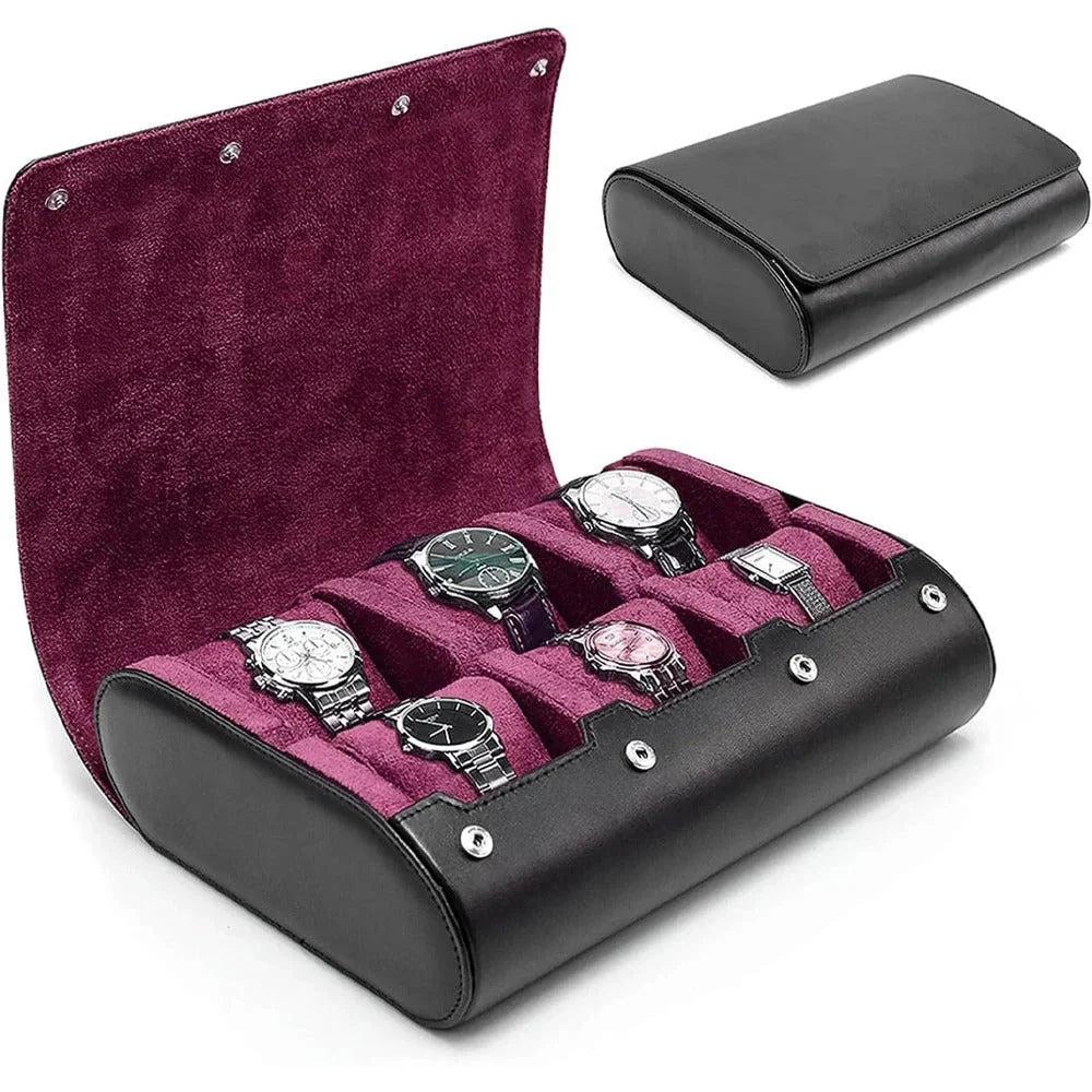 Leather Watch Storage Case for 3-6 Watches – Premium Organizer Box with Velvet Interior for Travel & Home Display | Thomler
