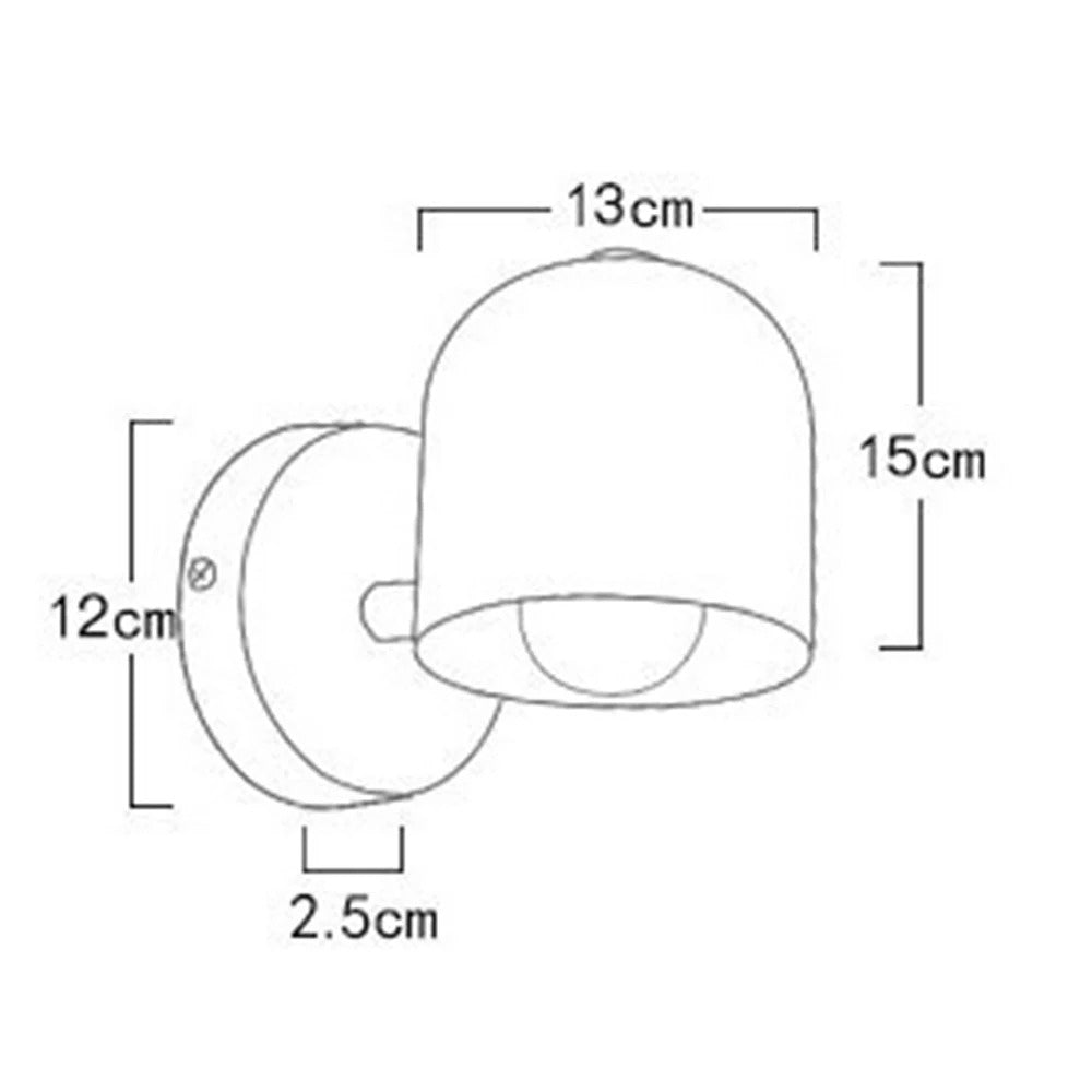 Wall Lamp Iron Glass 6.7 in White Flush Mount Bedroom Hallway Sconce Lighting Fixture Modern Minimalist | Thomler