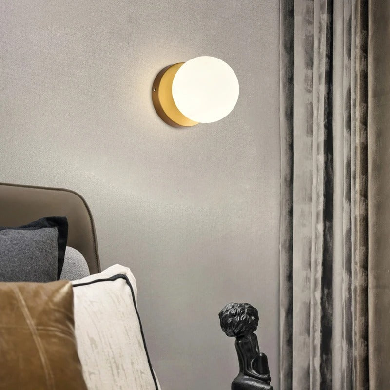 Frosted Globe Sconce with Up-Down Light for Bedroom, Hallway & Living Room | Thomler
