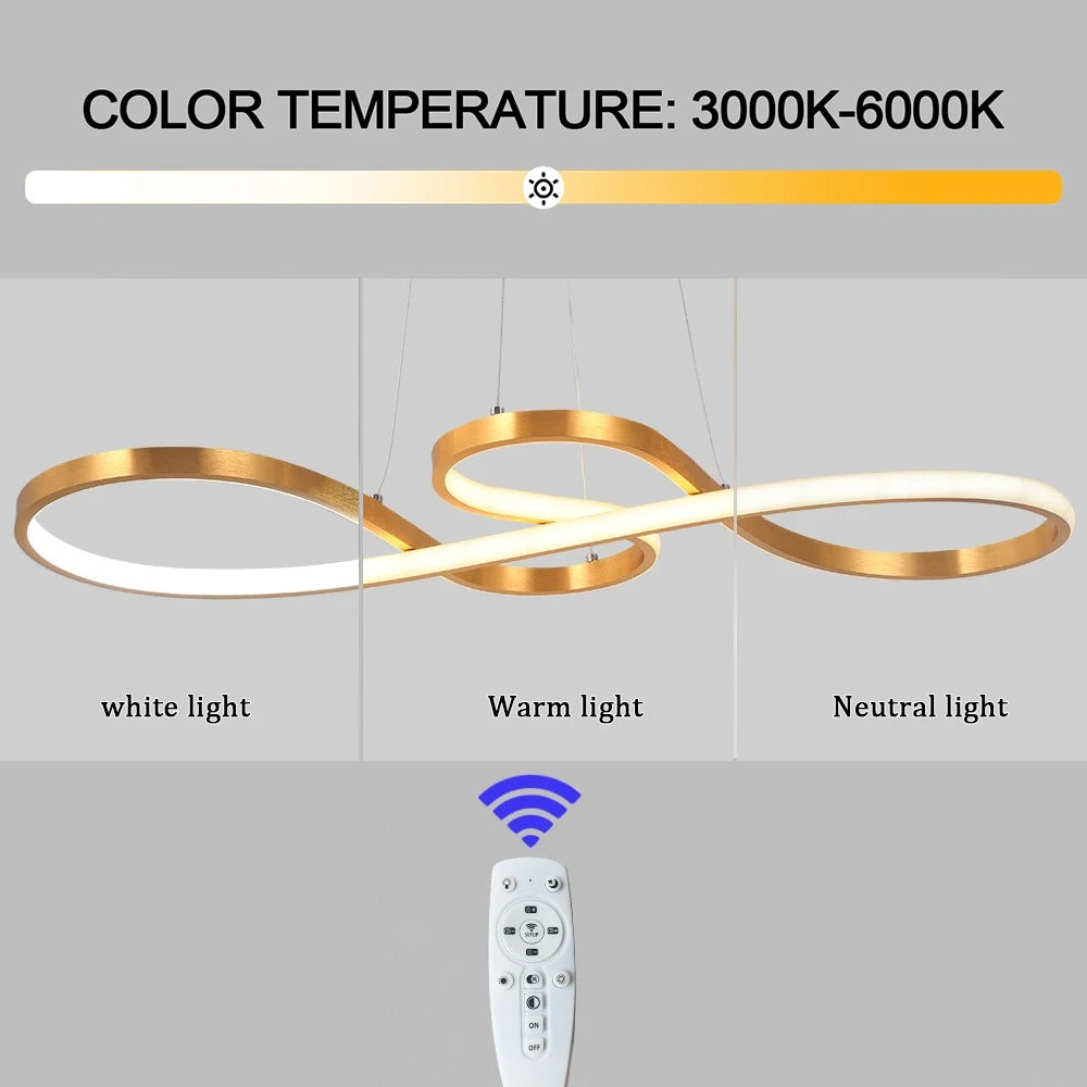 Pendant Light Aluminum LED Ring 75.0 cm Adjustable Dining Room Living Area Modern Dimmable Hanging Lamp Remote Control | Thomler