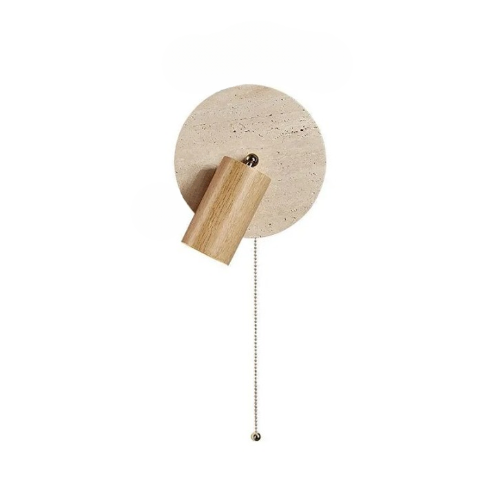 Wall Lamp Travertine Stone 7.1 in Rotatable Warm Light Bedroom Reading Accent Lighting Fixture | Thomler
