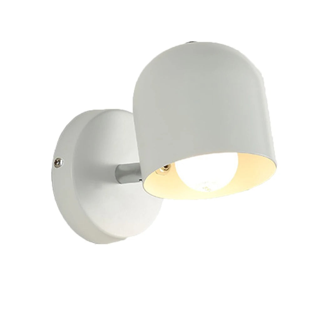 Wall Lamp Iron Glass 6.7 in White Flush Mount Bedroom Hallway Sconce Lighting Fixture Modern Minimalist | Thomler