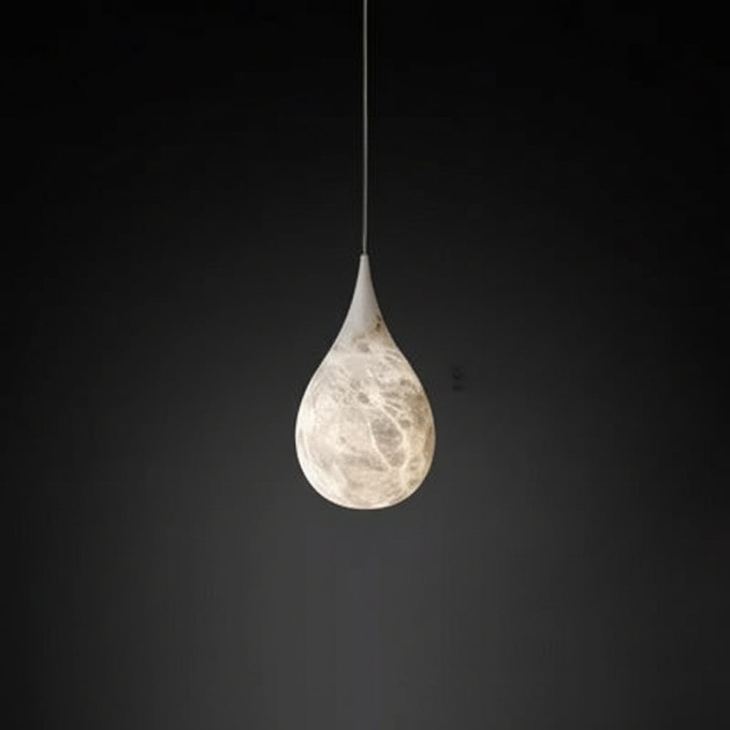Organic Stone Hanging Lamp with Adjustable LED Light Temperature for Dining Room & Kitchen Island | Thomler