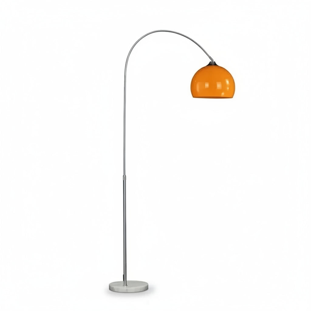 Upward Arc Standing Light with Glass Dome – Modern Tall Lamp for Living Rooms & Bedrooms | Thomler