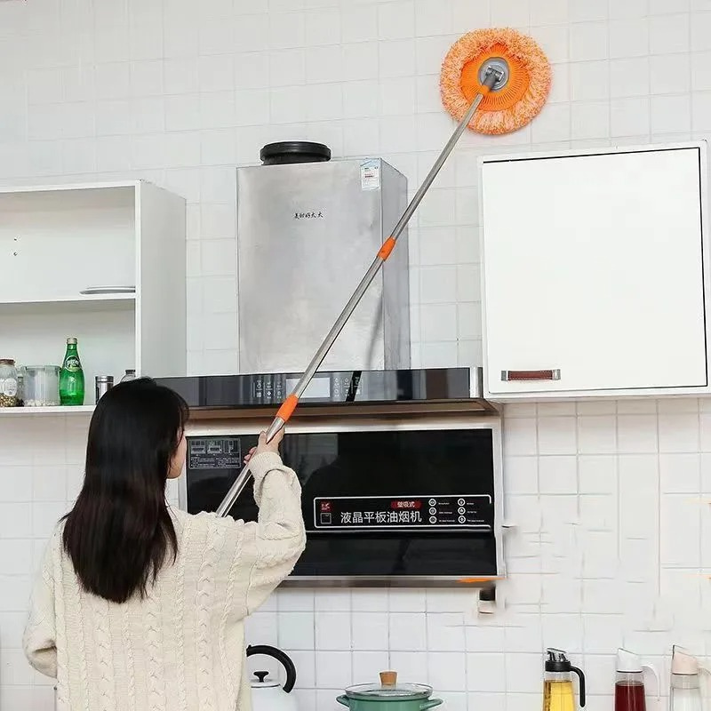 Spin Mop with 360° Swivel Head & Extendable Handle – Microfiber Wet Dry Floor Cleaning System for Hardwood Tile Laminate Kitchen Bathroom | Thomler