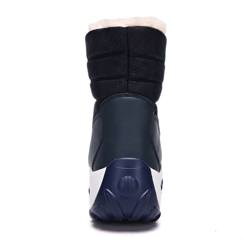 Plush-Lined Winter Boots for Women – Cozy Mid-Calf Snow Boots with PU Leather Upper & Non-Slip Sole for Cold Weather & Daily Wear | Thomler