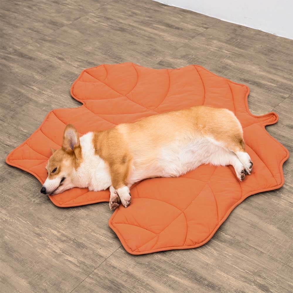 Botanical Leaf-Shaped Pet Throw Blanket - Soft Cotton-Polyester Cover for Dogs & Cats - Machine Washable Couch Protector & Floor Mat for | Thomler