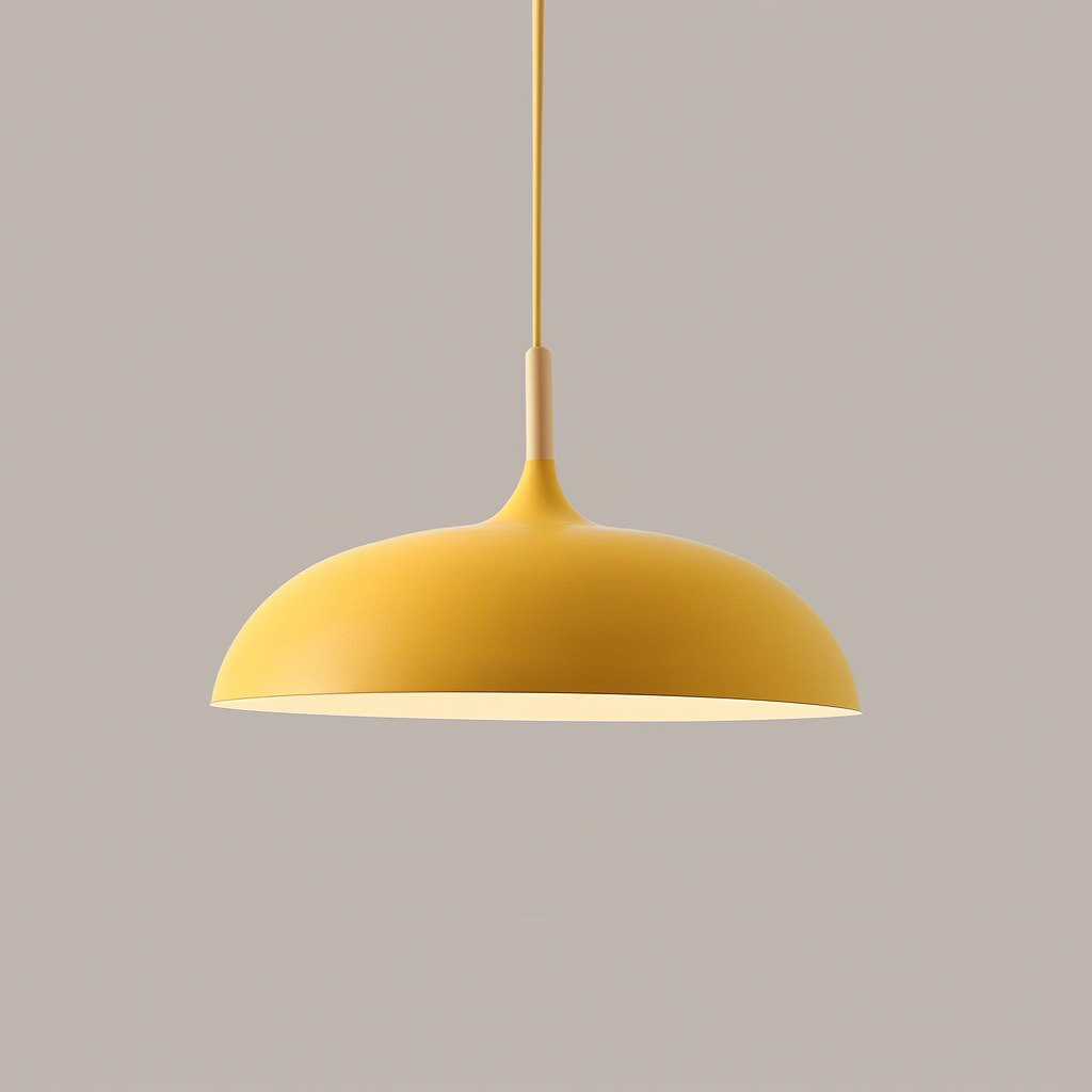 Pendant Light Aluminium Wood 35.0 cm Pastel Dining Room Kitchen Island Hanging Ceiling Lamp E27 Retro Dome Globe | Thomler