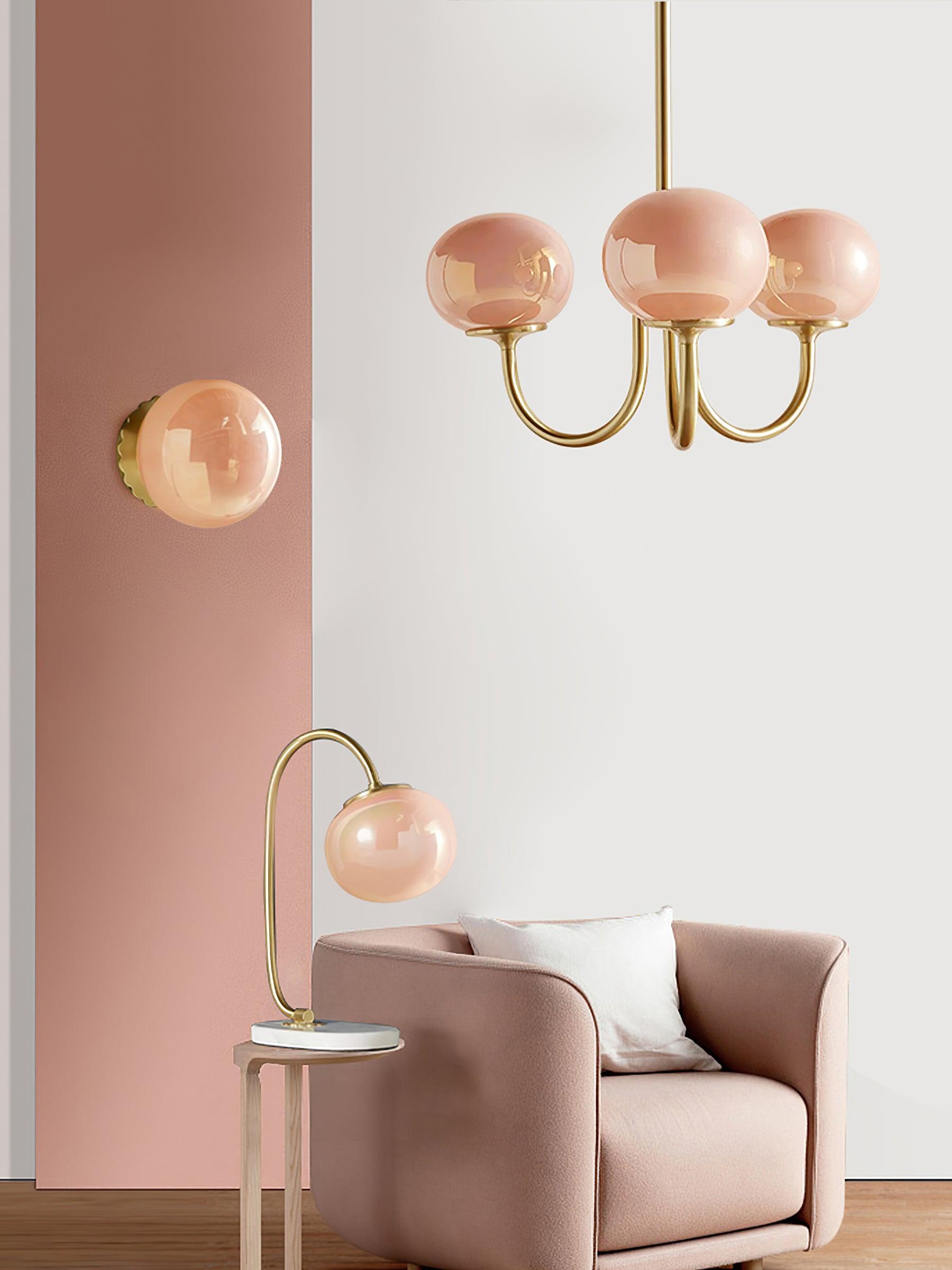Handblown Glass Globe Chandelier with Gold or Chrome Finish – 3 or 5 Light Dining Room Pendant for Kitchen Island, Bedroom, Living Room | Thomler