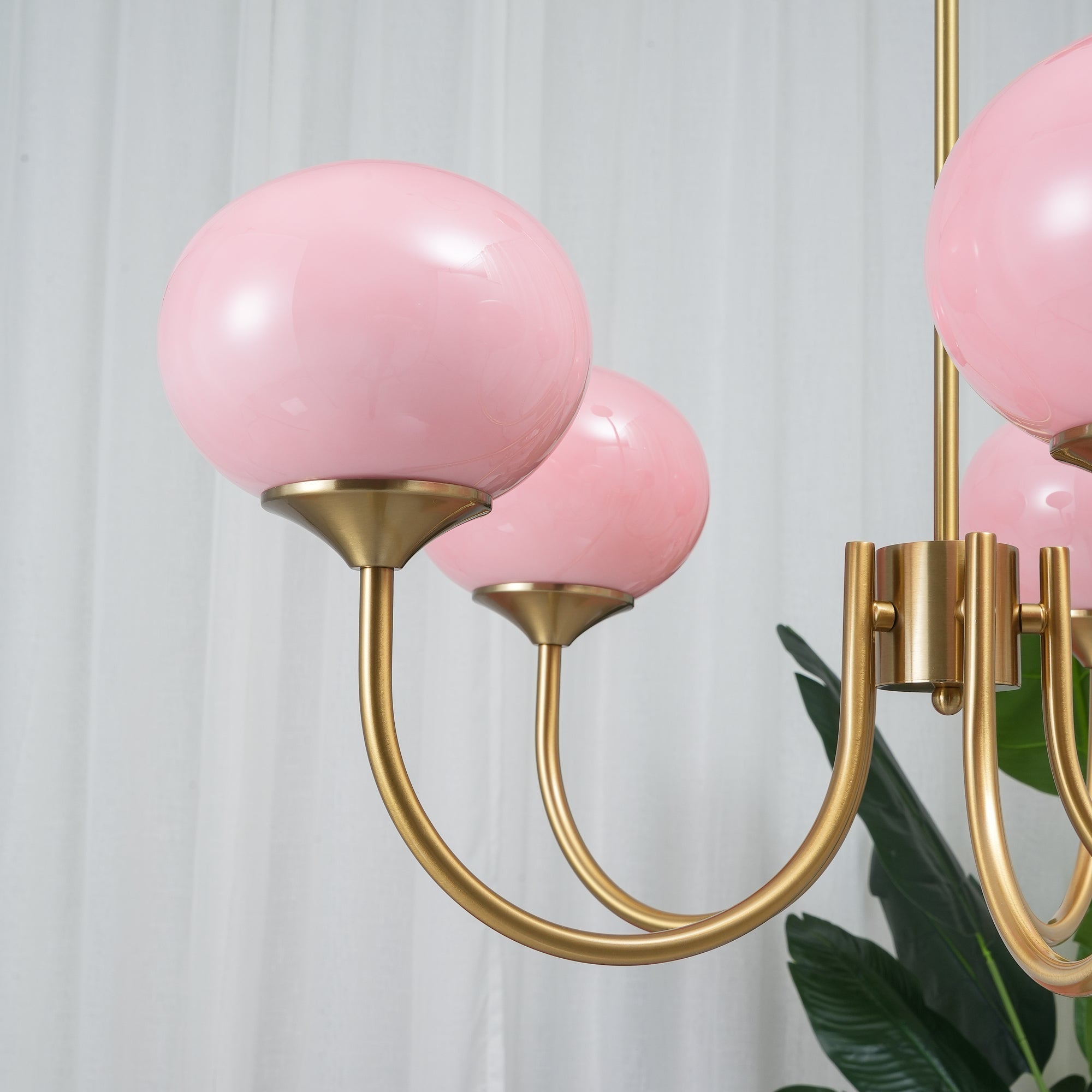 Handblown Glass Globe Chandelier with Gold or Chrome Finish – 3 or 5 Light Dining Room Pendant for Kitchen Island, Bedroom, Living Room | Thomler