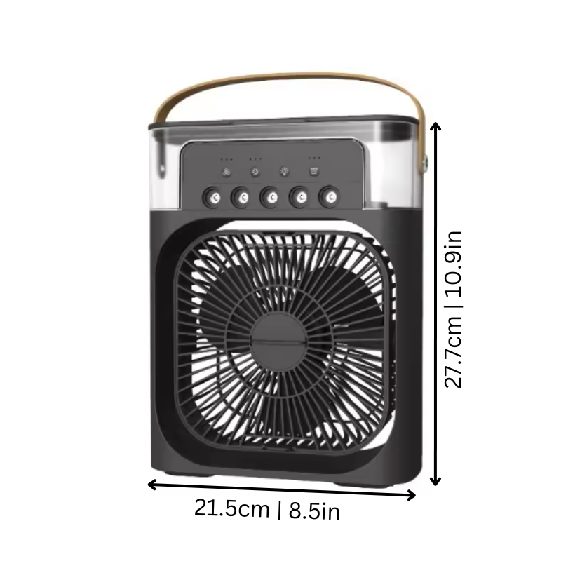Portable Personal Air Cooler with Humidifier & USB Power | Compact Desktop Fan with Ice Water Tank for Home, Office & Travel | Thomler