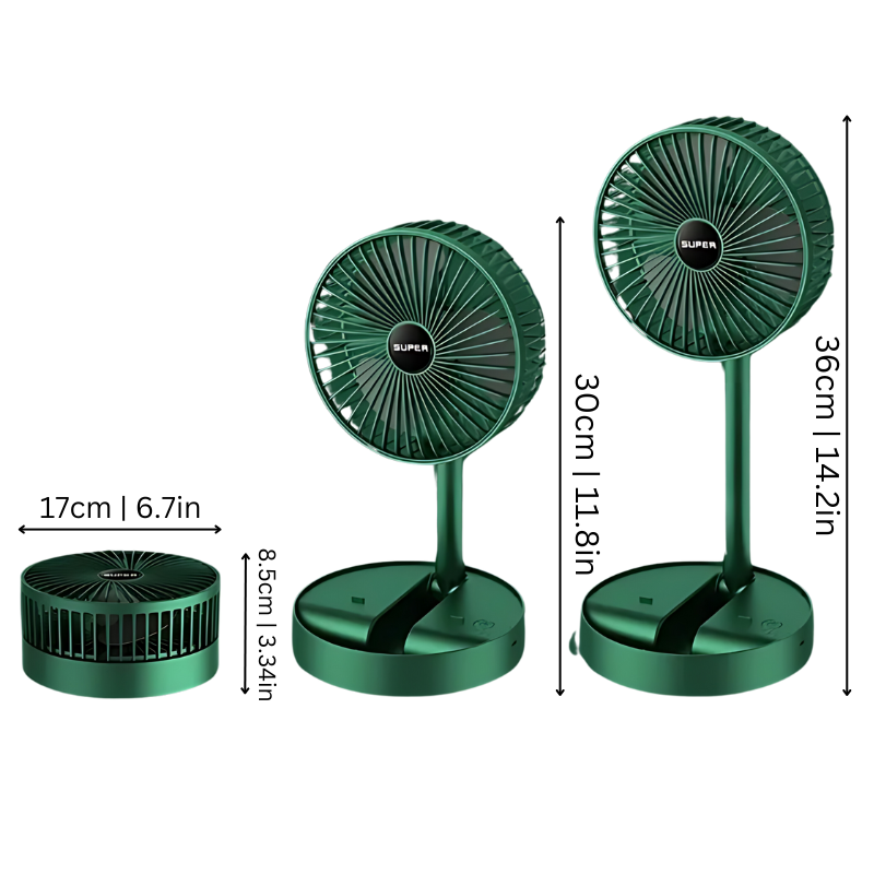 Rechargeable Desk Fan with 3 Speeds – Quiet Portable USB-C Cooling Fan for Office, Home & Outdoors | Thomler