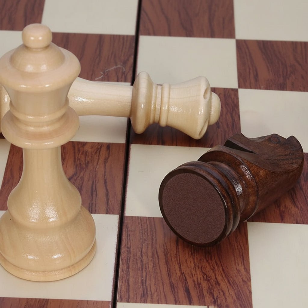 Handcrafted Wooden Chess Set with Folding Board and Solid Wood Pieces for Home, Travel & Tournament Play | Thomler
