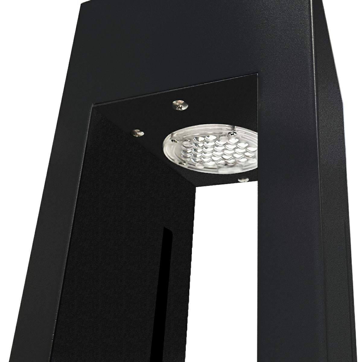 Contemporary Rectangular Post Lamp 30W Charcoal Finish for Pathway Driveway Yard Hardwired 110-220V IP65 Weatherproof Bollard Fixture | Thomler