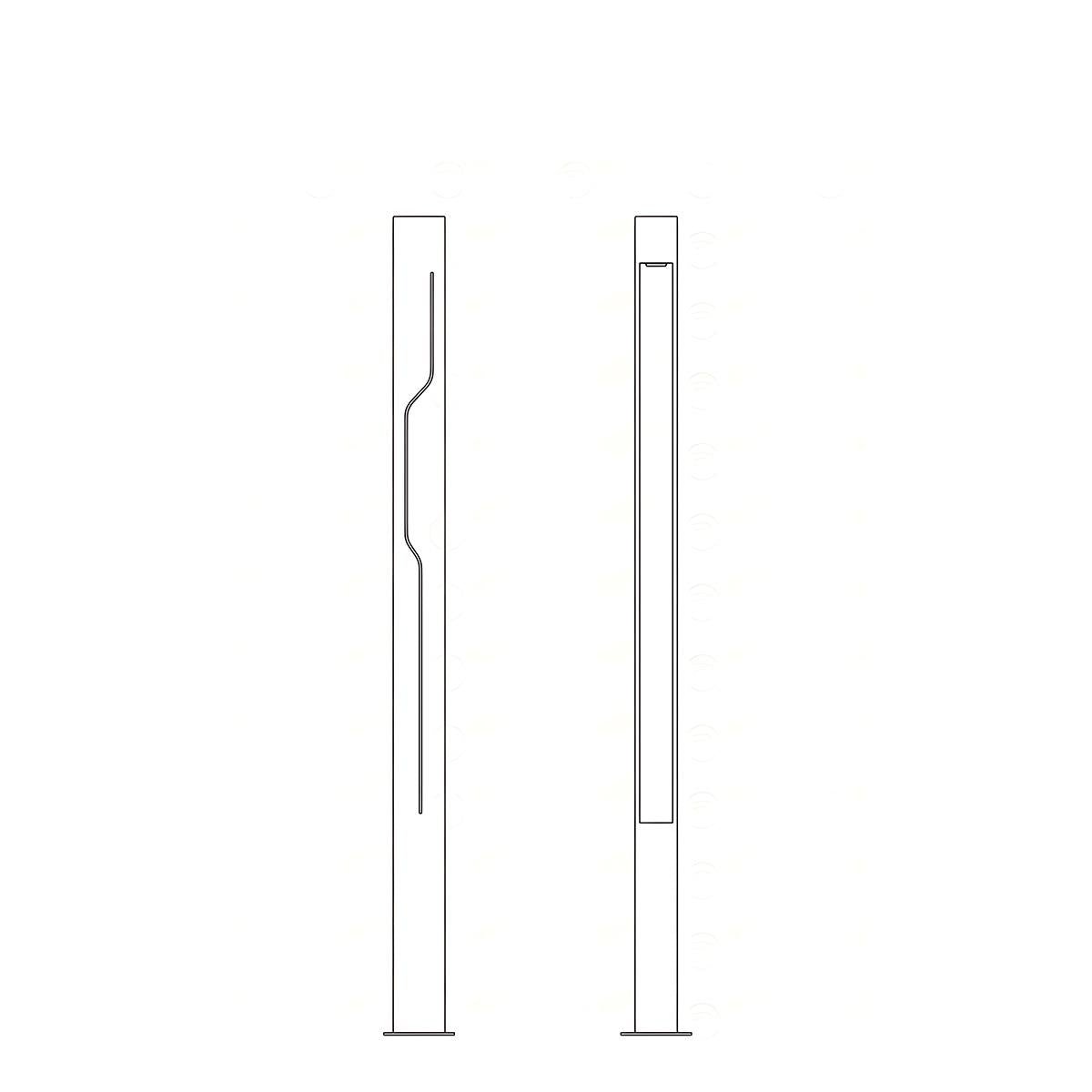 Contemporary Rectangular Post Lamp 30W Charcoal Finish for Pathway Driveway Yard Hardwired 110-220V IP65 Weatherproof Bollard Fixture | Thomler